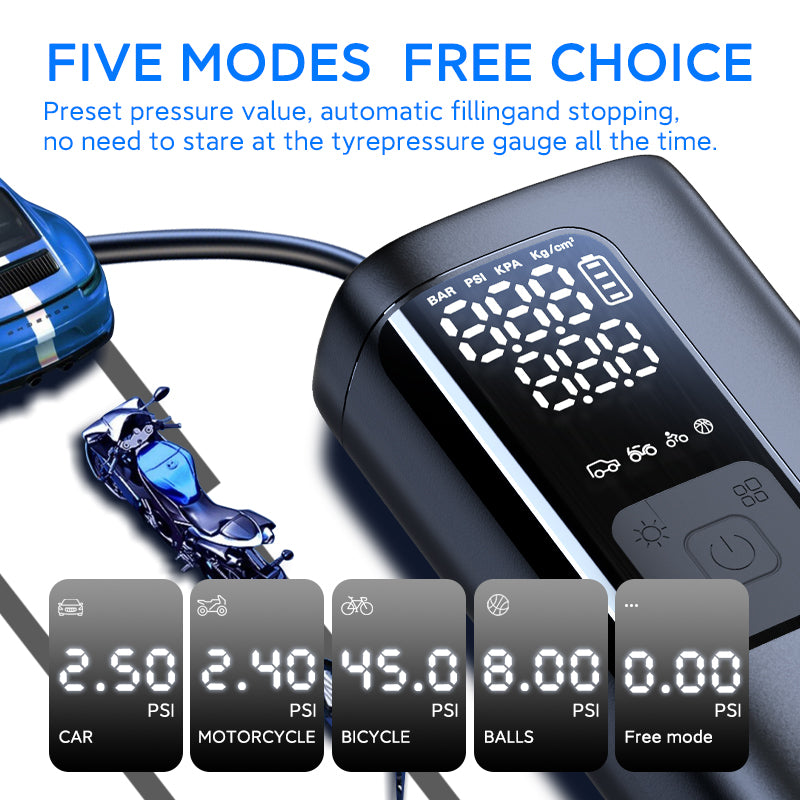 NW06 Portable Car Tire Pump Digital Display Air Inflator with Power Bank Function NW06 Portable Car Tire Pump Digital Display Air Inflator with Power Bank Function
